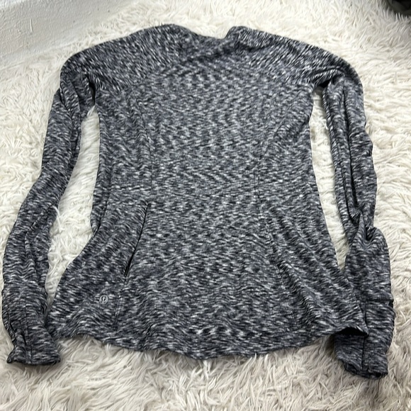Lululemon Runderful Long Sleeve Spaced Out Space Dye Black White - Picture 3 of 5